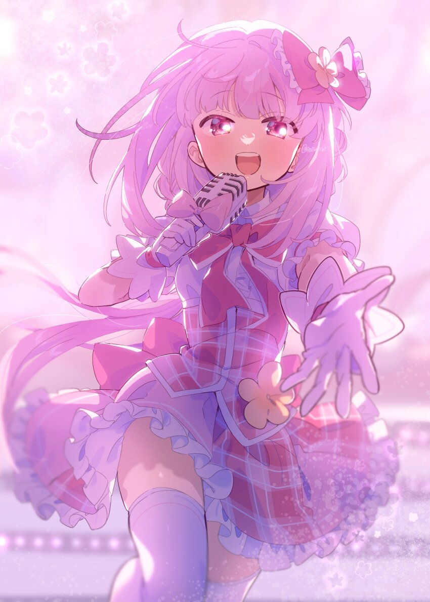 1girl, :d, absurdres, back_bow, blunt_bangs, blush, bow, bowtie