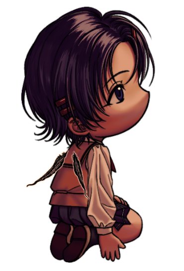 1girl, chibi, full_body, hair_ornament, hairclip, long_sleeves, masatokinaino, mini_wings