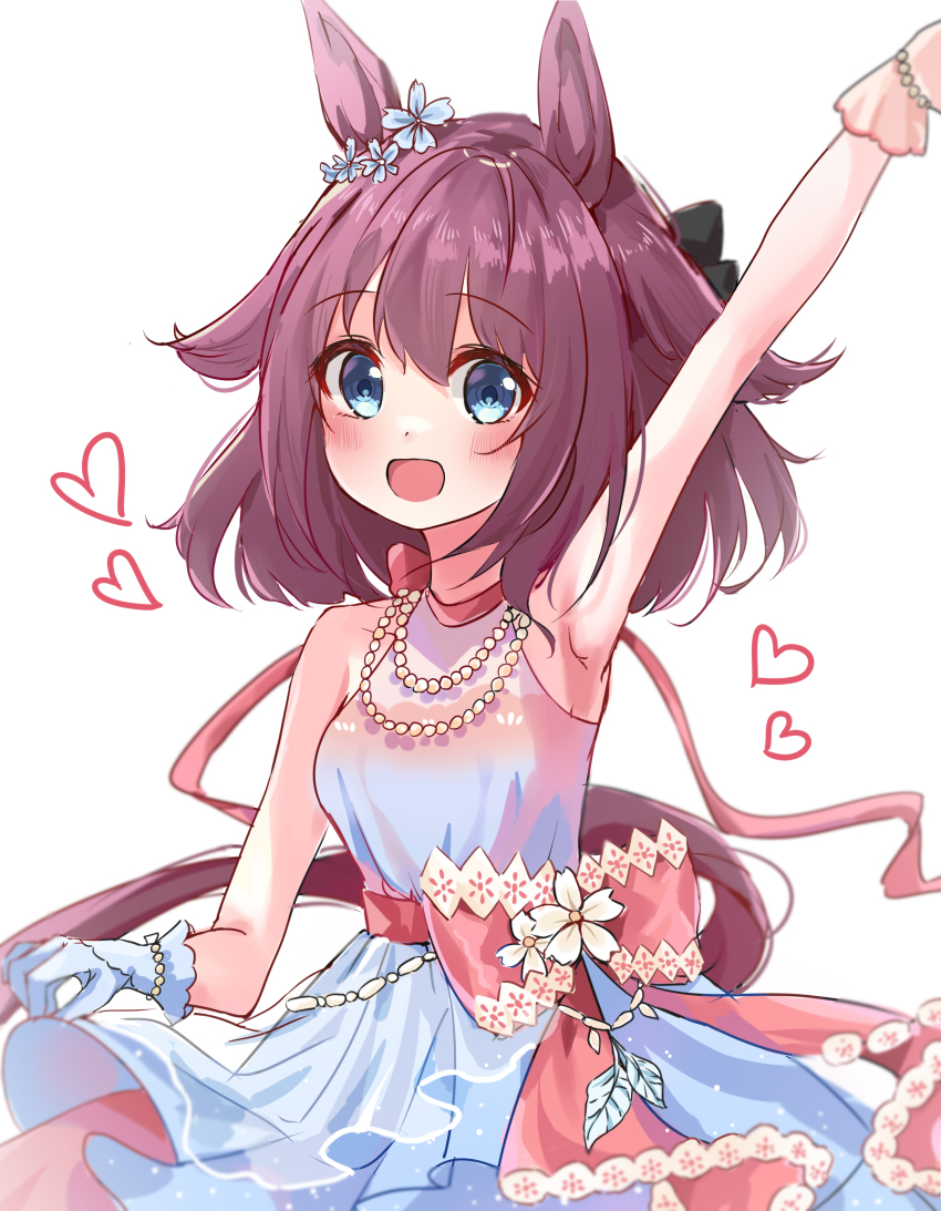 1girl, absurdres, alternate_costume, animal_ears, arm_up, armpits, blue_eyes, blush