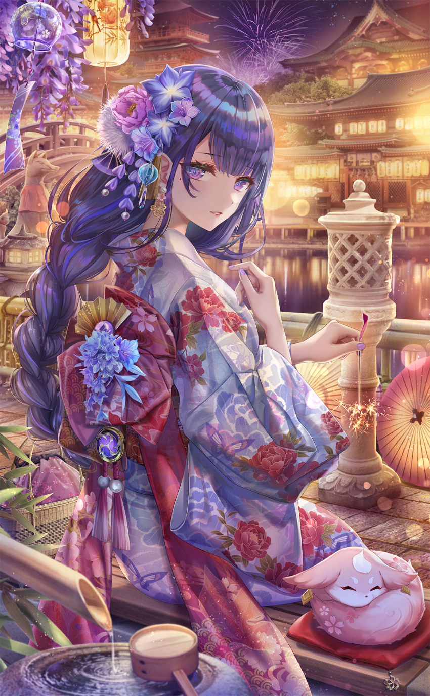 2girls, alternate_form, architecture, artist_request, black_hair, braid, breasts, brooch