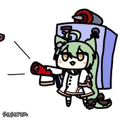 1girl, :3, absurdly_long_hair, ahoge, akashi_(azur_lane), animal_ears, animated, animated_gif