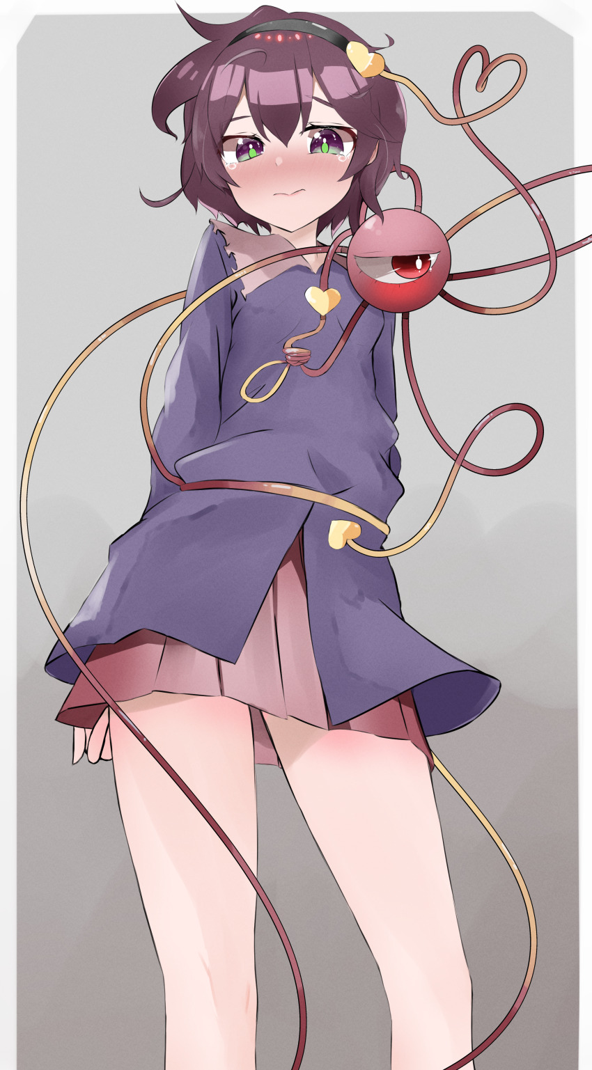 1girl, 3:, absurdres, amane_alice, bare_legs, black_hairband, blouse, blue_shirt