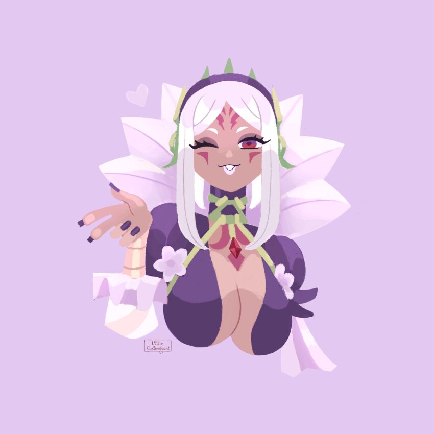 1girl, alternate_costume, aversa_(fire_emblem), breasts, cleavage, dark_skin, fire_emblem, fire_emblem_awakening