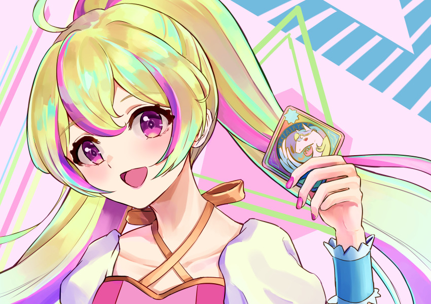 1girl, absurdres, ahoge, aikatsu!, aikatsu!_(series), aikatsu_planet!, blonde_hair, commentary