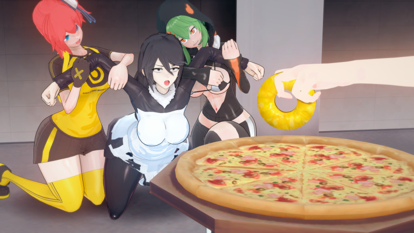 4girls, aiba_ami, bikini, casino_(film), digimon, digimon_story:_cyber_sleuth, food, fruit