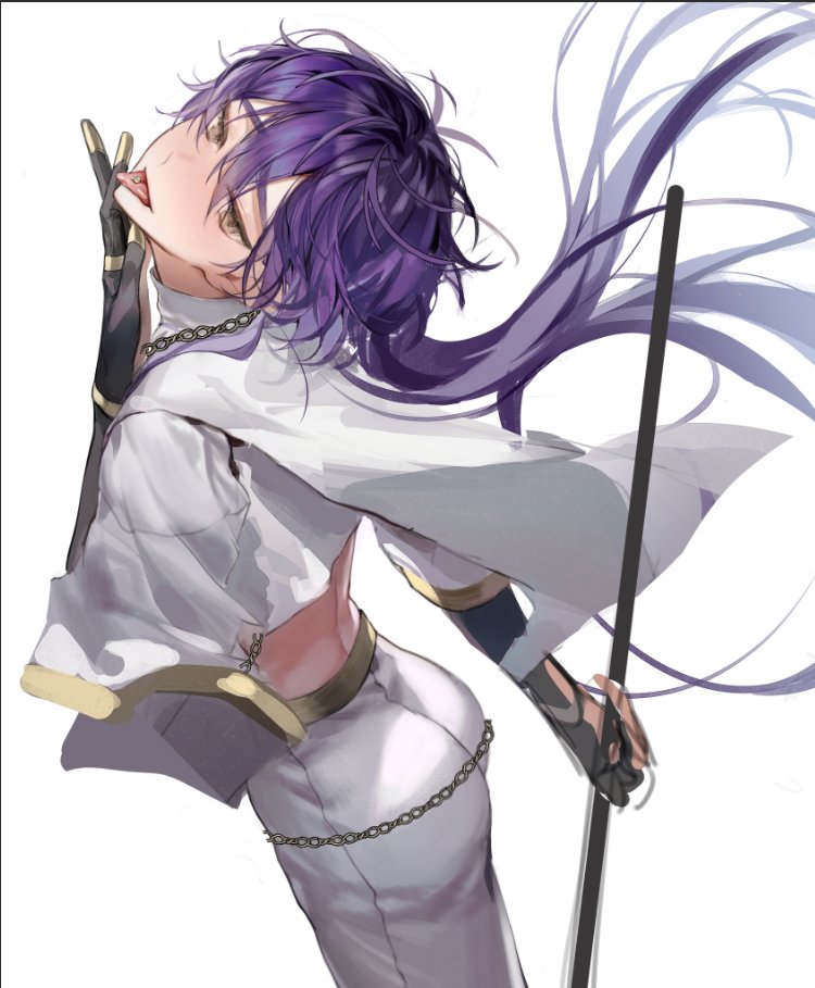 1boy, :p, ass, bishounen, black_gloves, fingerless_gloves, gloves, ihatedraw