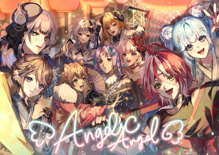 6+girls, airani_iofifteen, airani_iofifteen_(new_year), animal_ears, anya_melfissa, anya_melfissa_(new_year), ayunda_risu, ayunda_risu_(new_year)