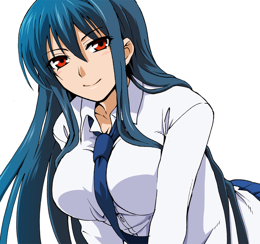 1girl, bad_id, bad_pixiv_id, between_breasts, blue_hair, breasts, clothes_between_breasts, diamond_cut_diamond