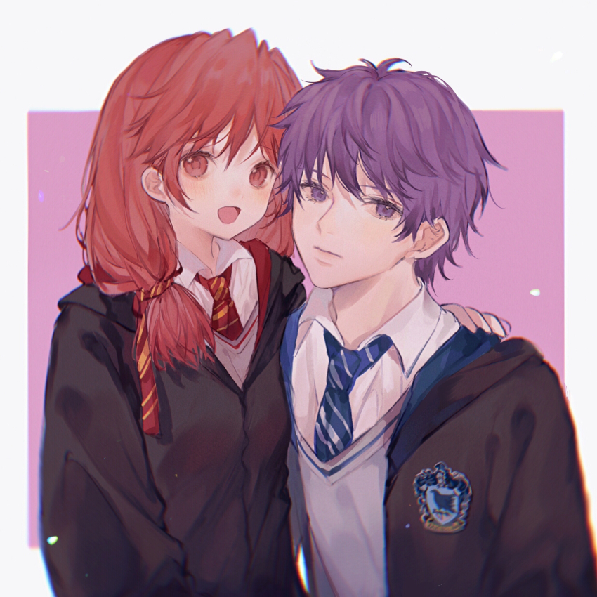 1boy, 1girl, absurdres, alternate_costume, alternate_hairstyle, blue_eyes, blue_hair, dorannnn