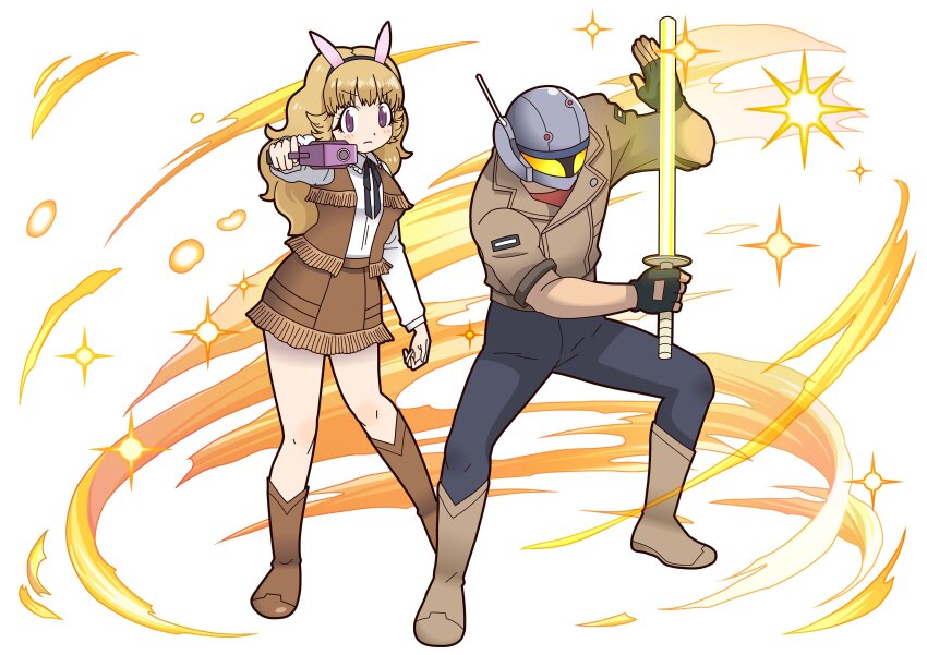 1boy, 1girl, absurdres, brown_eyes, brown_hair, game_cg, highres, jacket