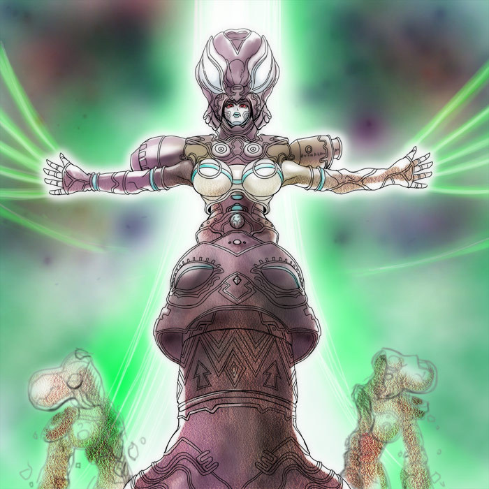 between_fingers, clay_doll_dopant, claydoll_dopant, cowboy_shot, green_background, helmet, holding, huujyu