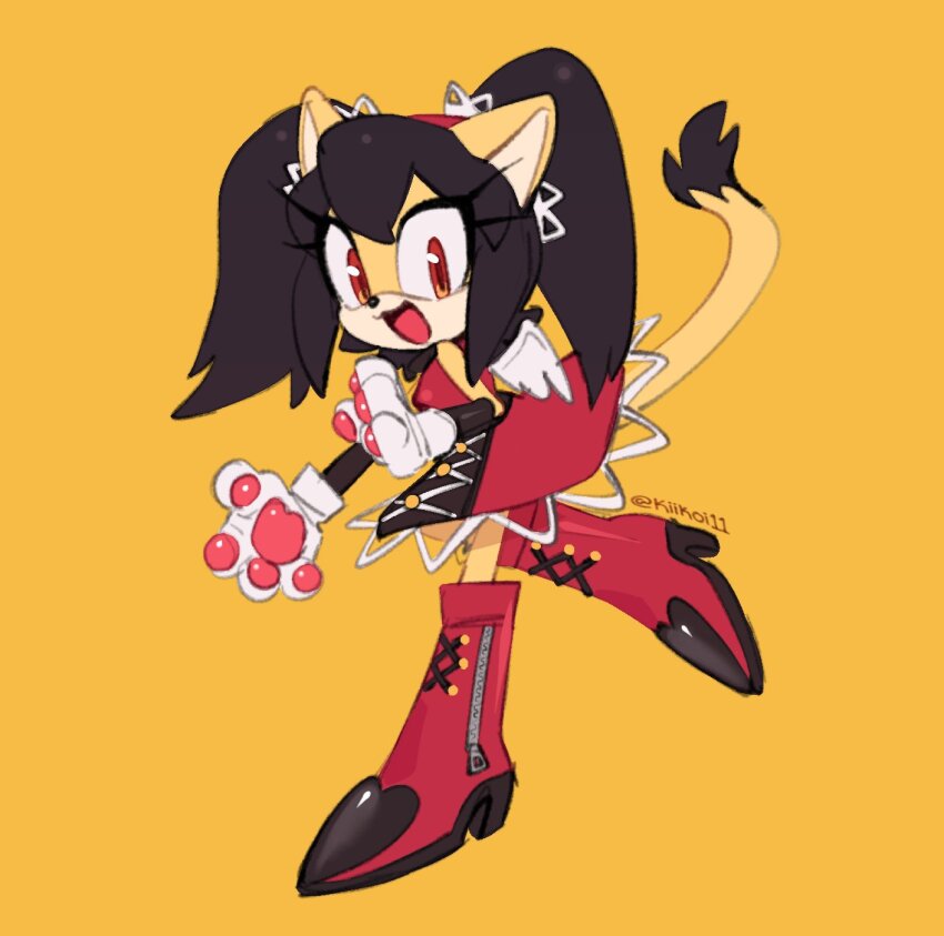 1girl, angel_wings, animal_ears, animal_hands, animal_nose, artist_name, black_fur, black_gloves