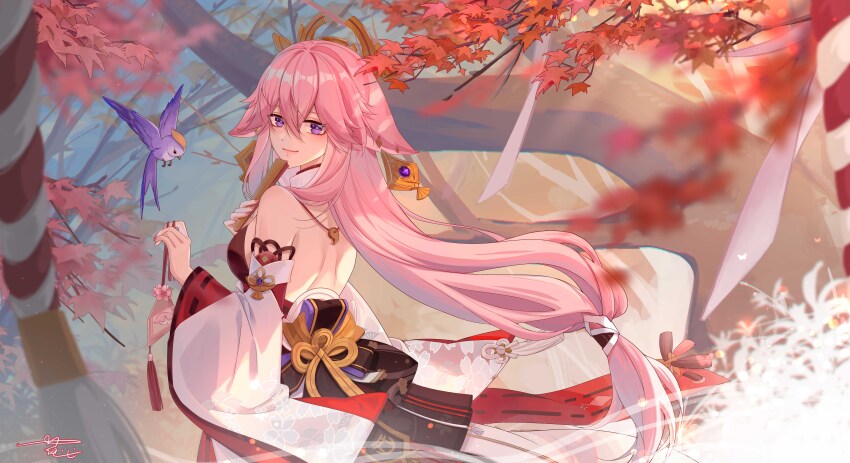 1girl, absurdres, bad_link, bad_weibo_link, bird, earrings, genshin_impact, hair_between_eyes