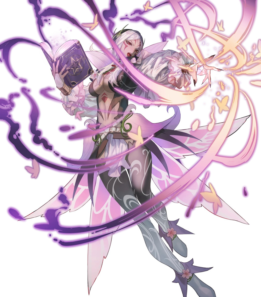 1girl, alternate_costume, aversa_(fire_emblem), aversa_(resplendent)_(fire_emblem), belt, black_nails, book, boots