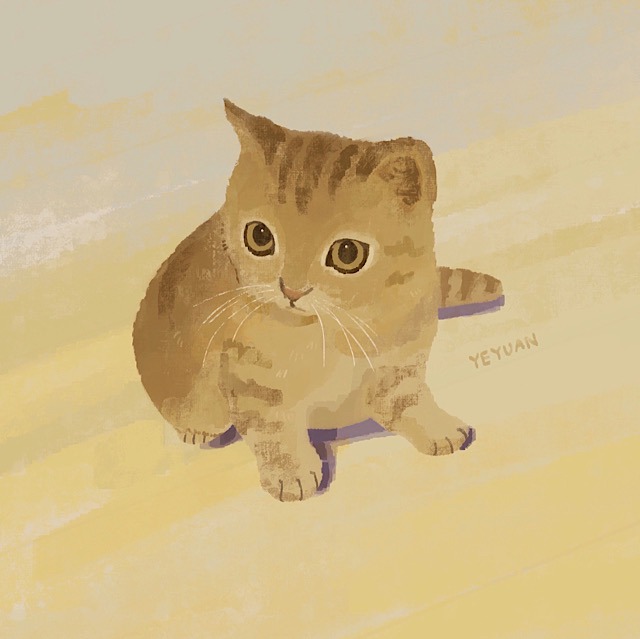 animal, animal_focus, artist_name, baby_animal, brown_fur, cat, full_body, kitten