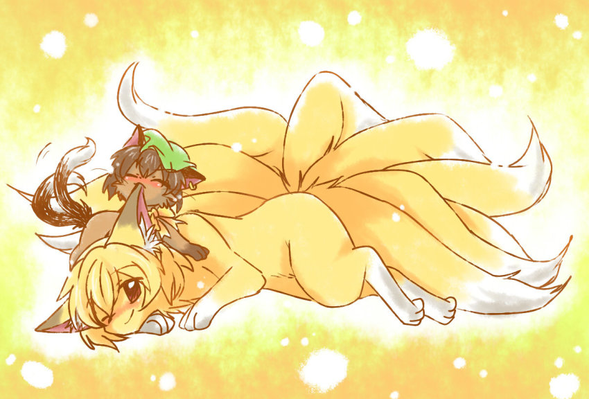 bad_id, bad_pixiv_id, biting, cat, chen, chen_(cat), biting_ear, earrings