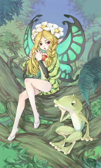 1boy, 1girl, bad_id, bad_pixiv_id, blonde_hair, blush, braid, couple