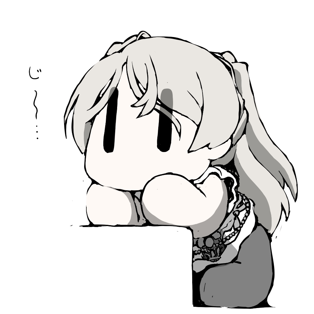 1girl, anchor, chibi, conte_di_cavour_(kancolle), corset, dress, full_body, grey_dress