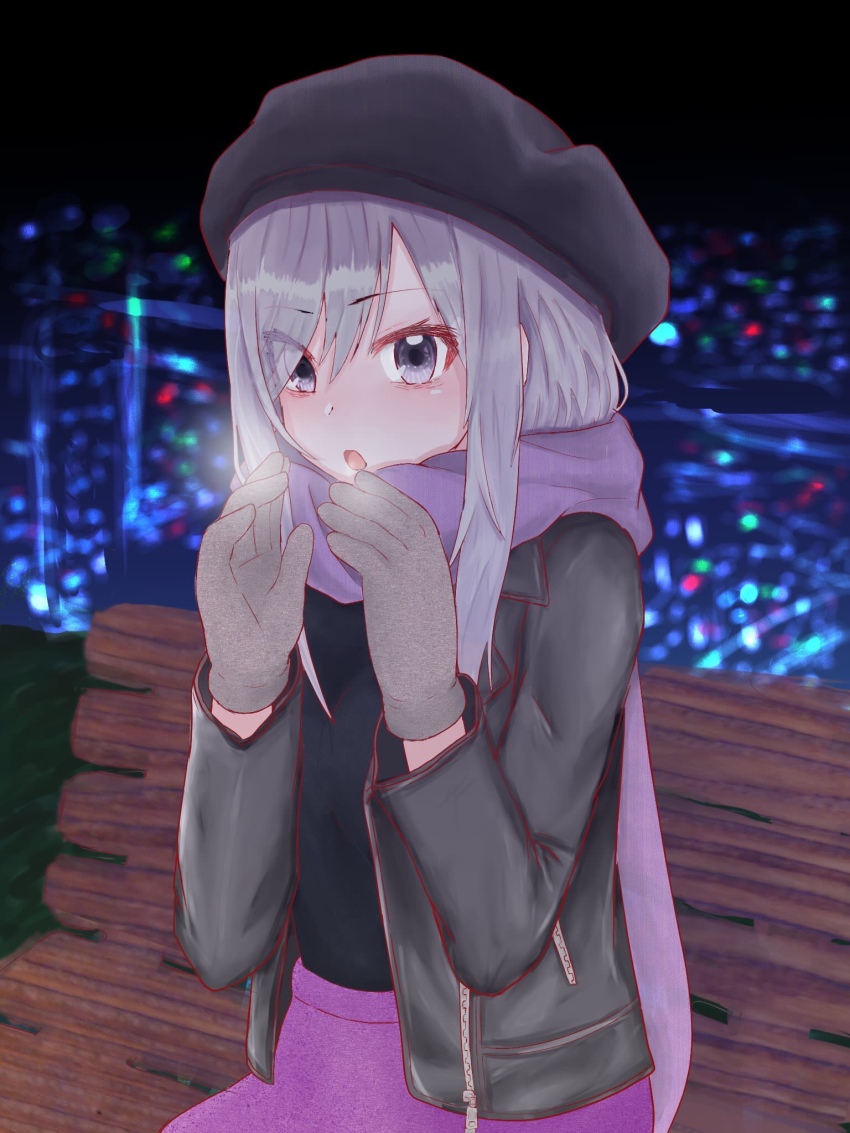 1girl, :o, agata_(yfw1110), alternate_costume, beret, black_jacket, black_shirt, blush