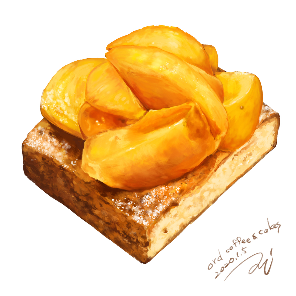 cake, dated, dessert, food, food_focus, fruit, miwa_nagi, no_humans