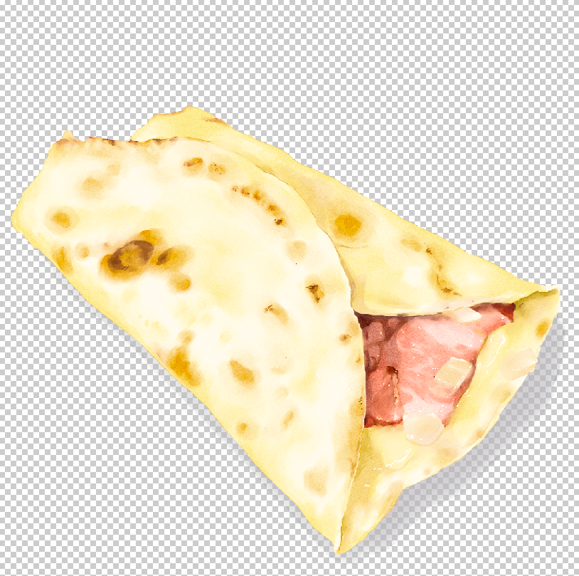 checkered_background, food, food_focus, hacotan_(hakoniworks), meat, no_humans, original, quesadilla