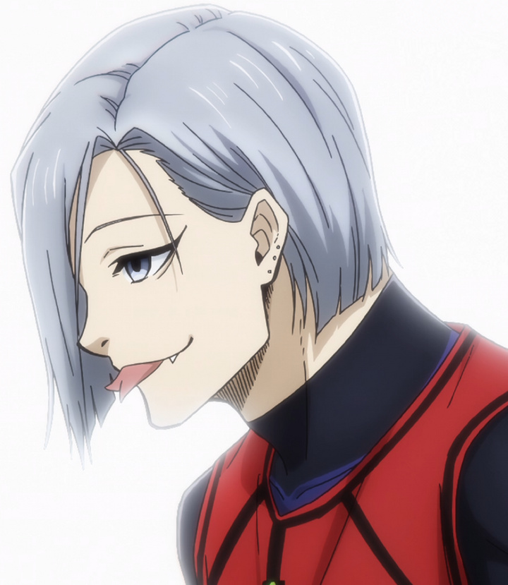 1boy, ball, black_bodysuit, black_eyes, black_tank_top, blue_background, blue_lock, bodysuit