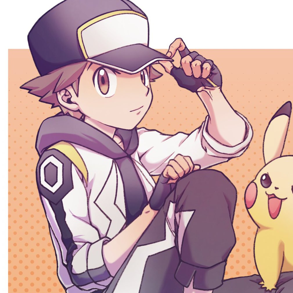 1boy, brown_eyes, brown_hair, ca_pkmn, gen_1_pokemon, hat, hat_tip, male_focus