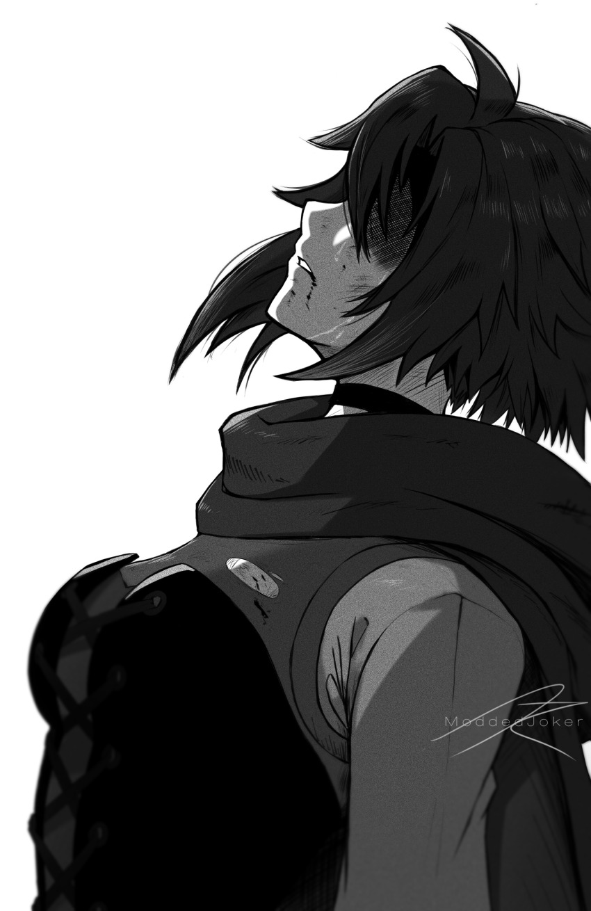 1girl, artist_name, blood, blood_on_face, breasts, bruise, bruise_on_face, bruised_eye