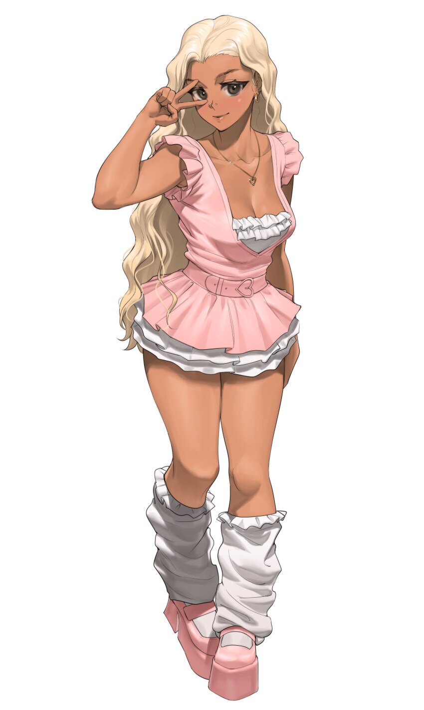 1girl, absurdres, breasts, brown_hair, cleavage, closed_mouth, commentary, commission