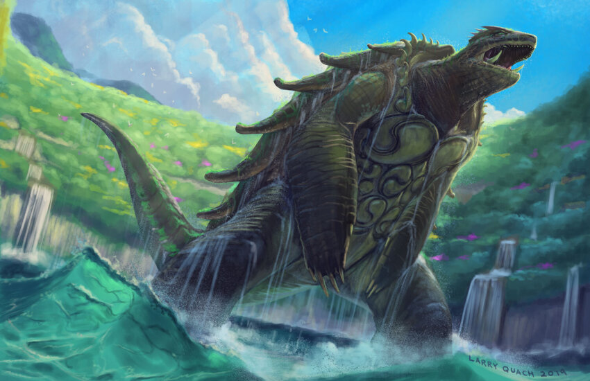 algae, bird, blue_sky, cloud, daiei_film, daiei_motion_picture, day, flippers