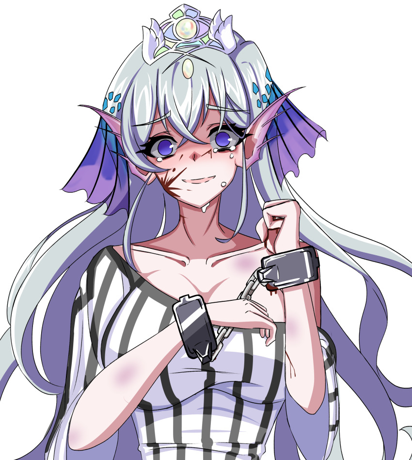 1girl, absurdres, alternate_costume, blood, blood_on_face, breasts, cleavage, collarbone