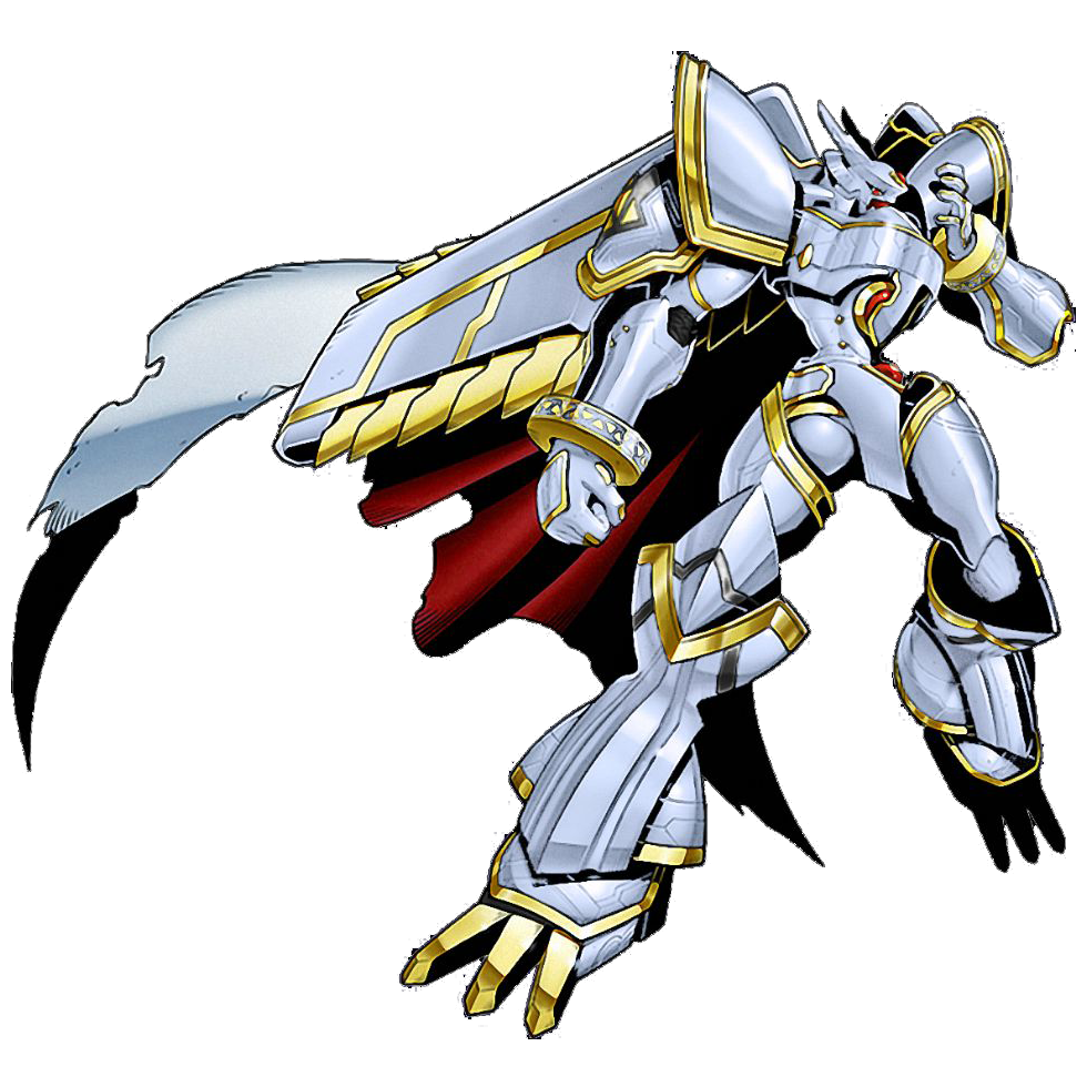 alphamon, alphamon_(battle_park), digimon, digimon_(creature), digimon_rearise, simple_background, solo, white_background