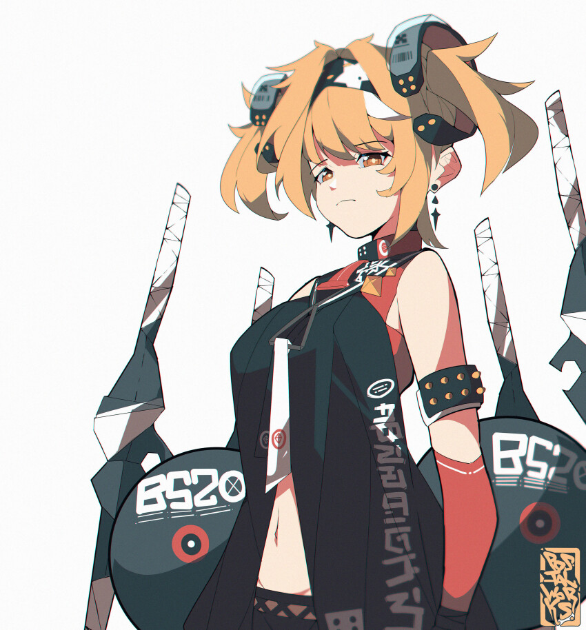 1girl, absurdres, armlet, bare_shoulders, black_dress, brown_eyes, closed_mouth, cross-shaped_pupils