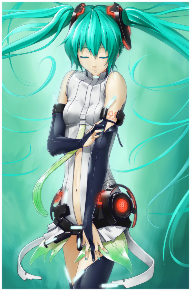 1girl, aqua_hair, bad_id, bad_pixiv_id, belt, bridal_gauntlets, elbow_gloves, female_focus