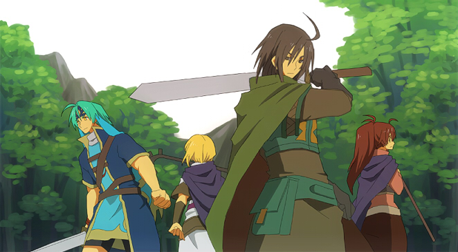 camelot, forest, felix_(golden_sun), golden_sun, jenna_(golden_sun), nature, piers_(golden_sun), sheba_(golden_sun), sword, weapon