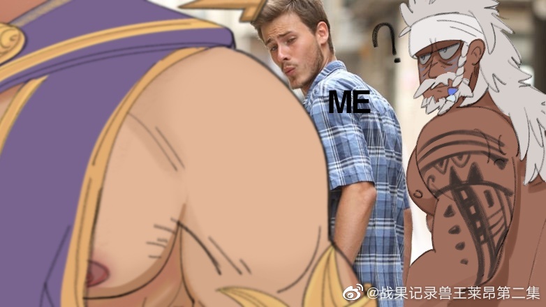 3boys, ?, artist_self-insert, bara, beard, blurry, blurry_background, braid