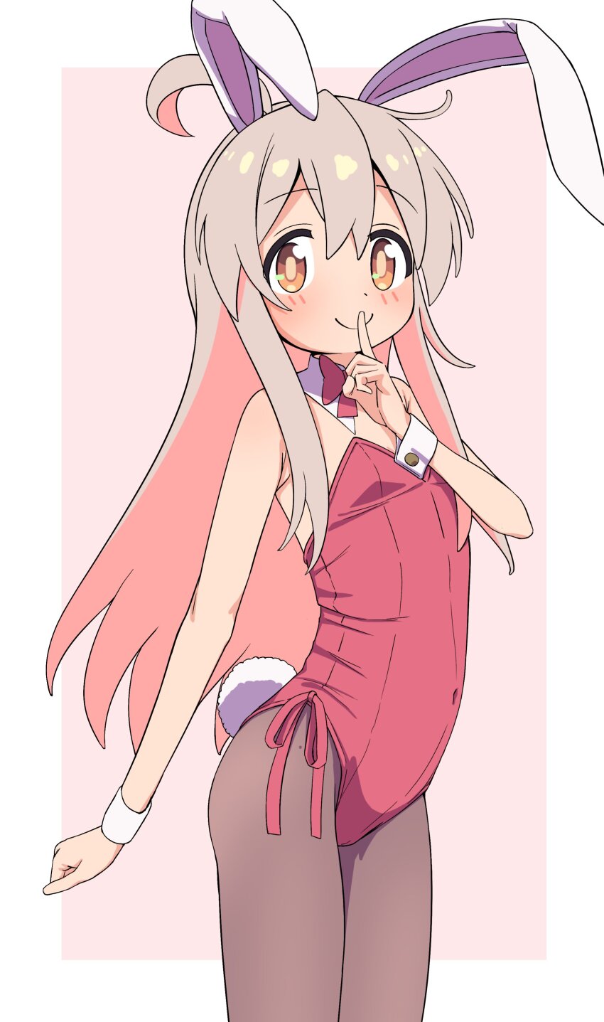 1girl, absurdres, ahoge, animal_ears, bare_arms, bare_shoulders, border, bow