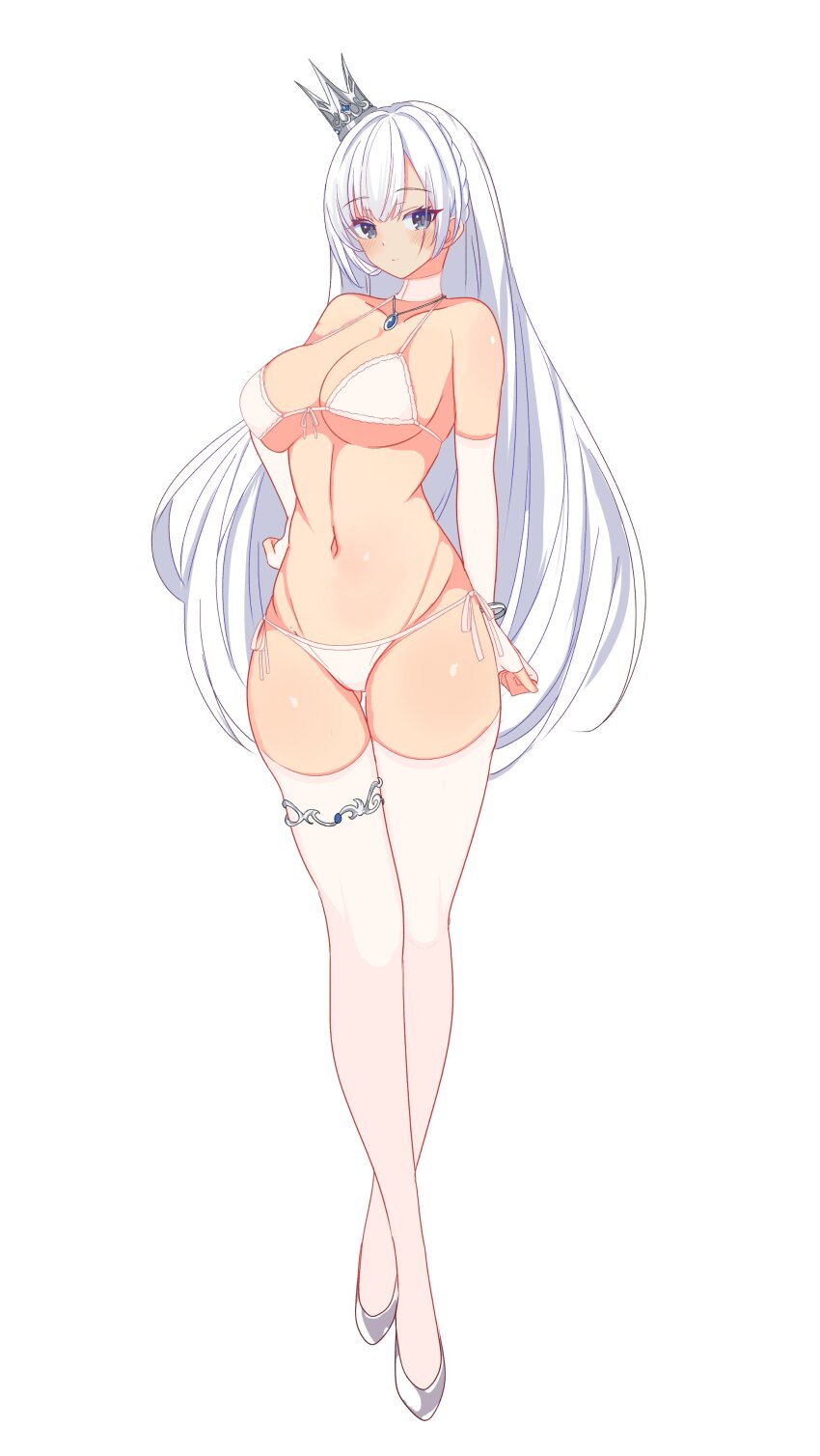 1girl, absurdres, argus_(azur_lane), azur_lane, bikini, blush, bracelet, braid