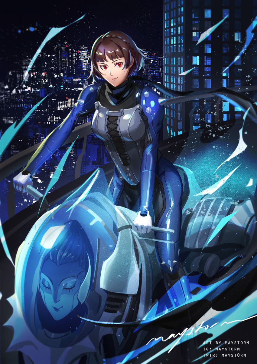 brown_hair, highres, mayst0rm, niijima_makoto, persona, persona_5, red_eyes, short_hair, tagme