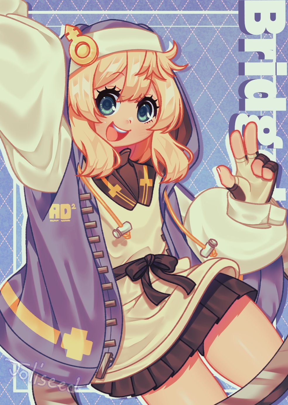 1boy, androgyne_symbol, aqua_eyes, bike_shorts, bike_shorts_under_skirt, black_gloves, black_skirt, blonde_hair