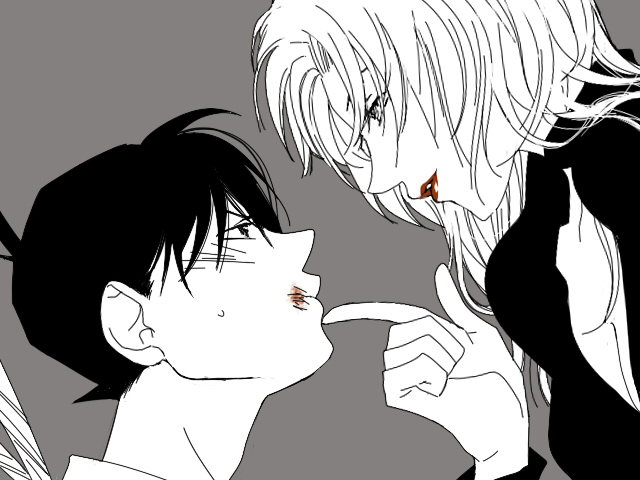 chris_vineyard, kudou_shin'ichi, meitantei_conan, monochrome, vermouth_(meitantei_conan)