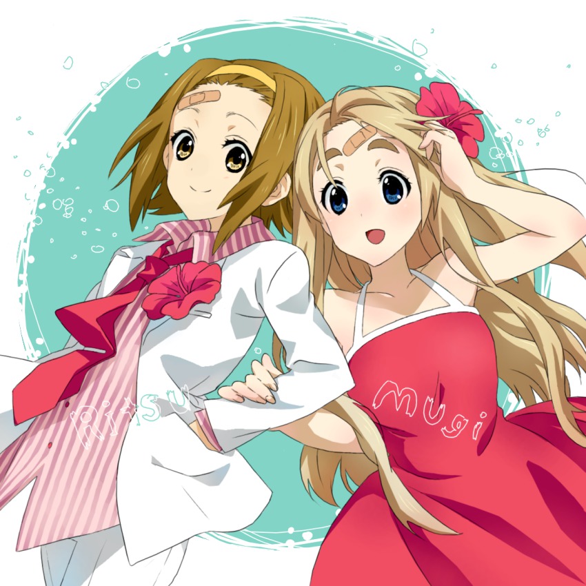 2girls, arm_hug, bad_id, bad_pixiv_id, bandages, bandaid, bandaid_on_face, bandaid_on_forehead