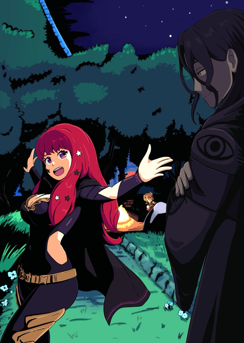 1boy, 2girls, :d, belt, black_hair, blonde_hair, bodysuit, cianter