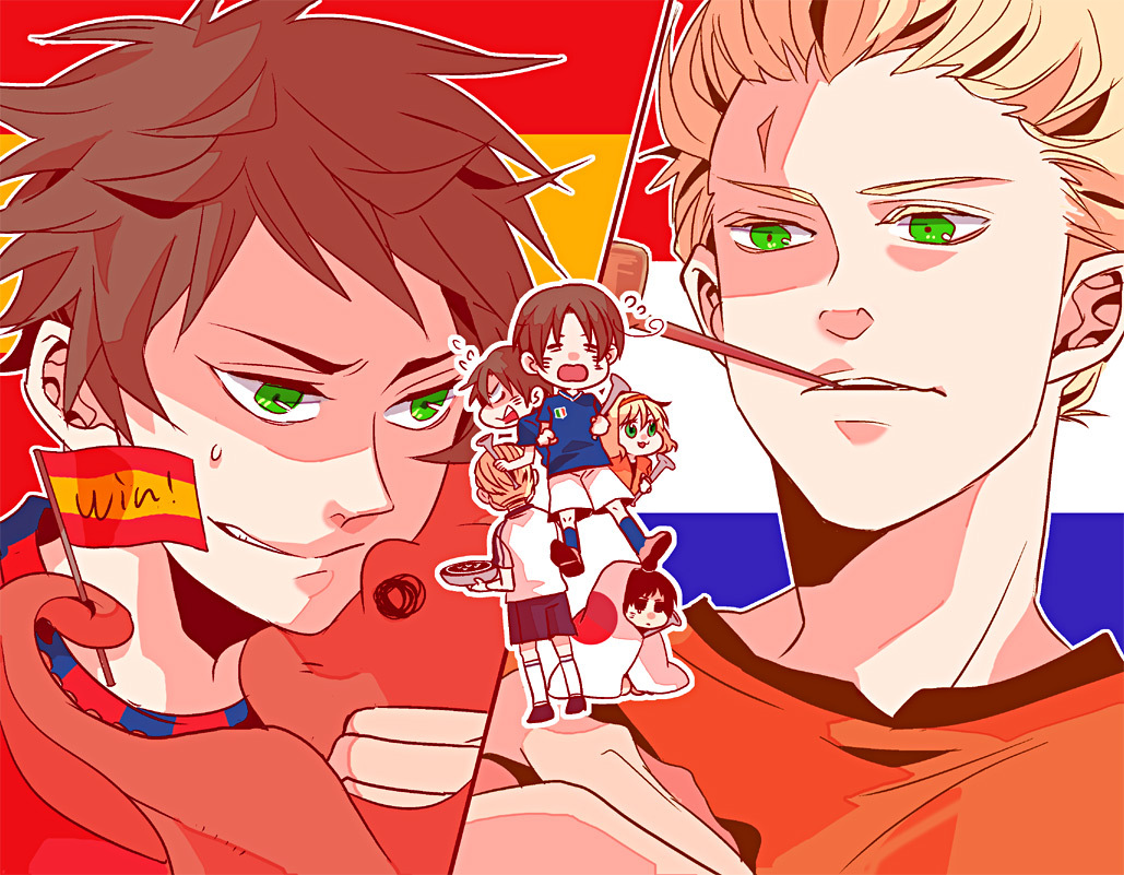 1girl, 2010_fifa_world_cup, 6+boys, axis_powers_hetalia, bad_id, bad_pixiv_id, belgium_(hetalia), blonde_hair