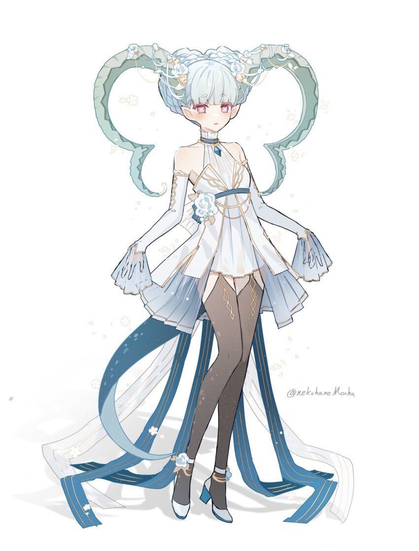 1girl, braid, breasts, curled_horns, dress, fate/grand_order, fate/grand_order_arcade, fate_(series)