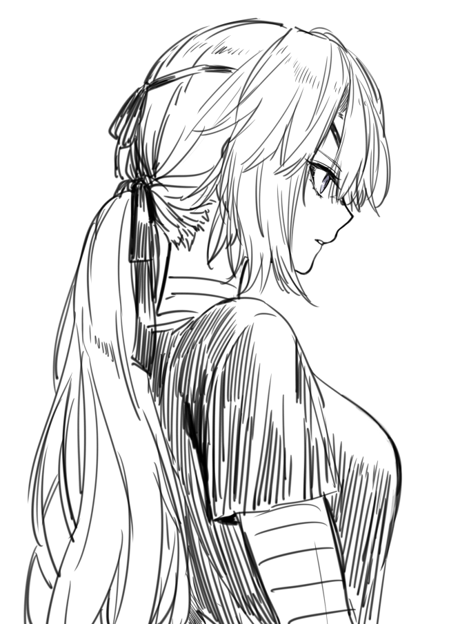 16_color, bandages, blue_eyes, breasts, burn_scar, eyepatch, hair_over_one_eye, large_breasts