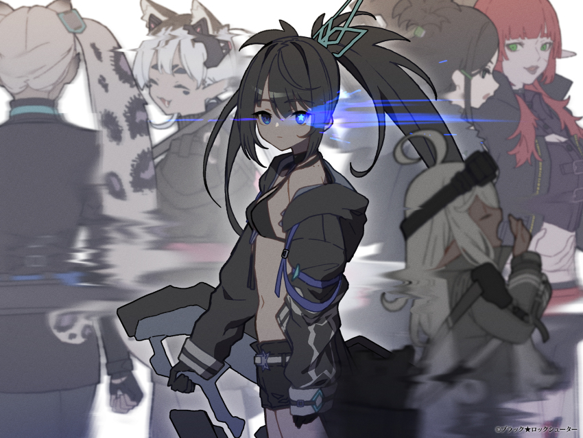 6+girls, adelaide_(brs_fragment), aelnesse_(brs_fragment), ahoge, animal_ears, averil_(brs_fragment), black_bra, black_hair