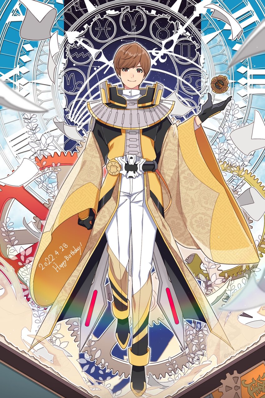 1010_mumumu, 1boy, 2022, absurdres, adapted_costume, black_boots, black_gloves, boots