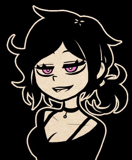 1girl, ashley_graves, breasts, choker, cleavage, game_cg, medium_breasts, nemlei, official_art, ponytail, purple_eyes, solo, the_coffin_of_andy_and_leyley