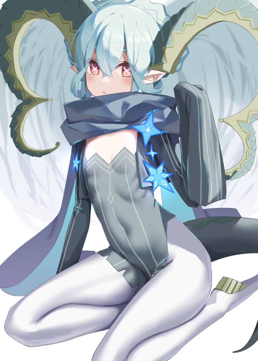 +_+, 1girl, absurdres, aqua_hair, black_dress, black_scarf, braid, breasts